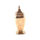 A silver sugar shaker, Mappin & Webb,