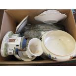 Adams Calyx ware plus other china (two boxes)