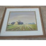 Jack Savage (1910-2003), watercolour of a field farm scene, signed lower right,