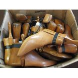 A quantity of various shoe trees