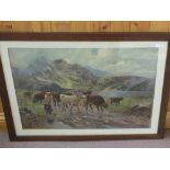 A print of highland cattle,