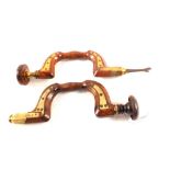 Two brass mounted swing braces, one by Marples,