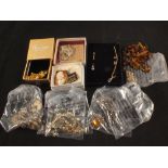 A quantity of costume jewellery including necklaces,