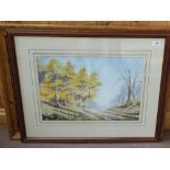 An Edward Pearce watercolour titled 'Autumn Leaves', signed lower right,