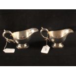 A pair of silver sauce boats, Sheffield 1913,