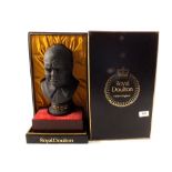 A boxed limited edition Royal Doulton black bust of Churchill Centenary 1874-1974,