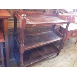 A Victorian mahogany three tier dumbwaiter