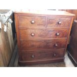 A Victorian mahogany chest of two over three drawers