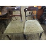 Two pair of 19th Century bar back chairs with matching upholstery