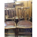 A spindle back Windsor armchair plus two other pairs of chairs