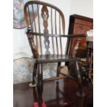 A 19th Century stick back Windsor armchair