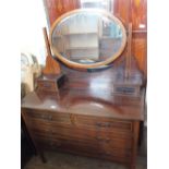 An Edwardian inlaid mahogany dressing table