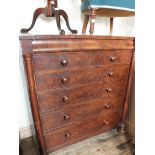 A Victorian mahogany chest of one concealed over two short and four long drawers