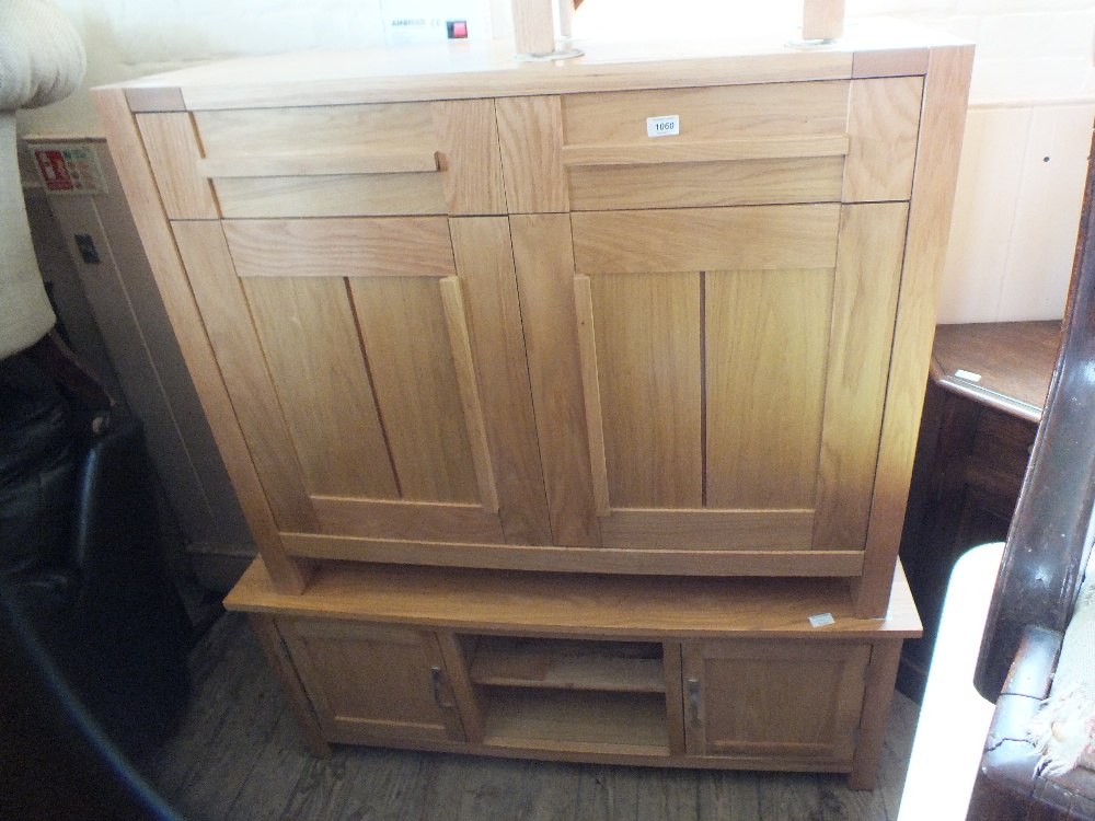 A modern light oak sideboard,