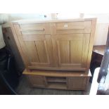 A modern light oak sideboard,