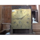 A 19th Century oak long case clock with 30 hours, brass dial movement,