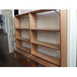 A Norwegian pine open shelved unit with ten shelves