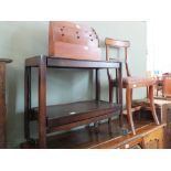 A mahogany stationery rack, dining chair,