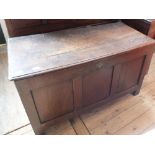 An 18th Century oak three panel coffer