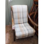 An upholstered armchair