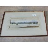 George Vempley Burwood (1844-1917) watercolour of a broadland scene signed and dates 1897 4"" x 11""