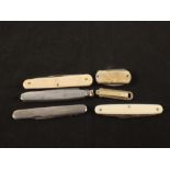 A collection of six 'Sheffield made' pocket knives