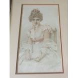 Florence Cramer watercolour of a seated lady,