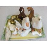 Various duck and other animal ornaments