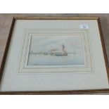 George Vempley Burwood (1844-1917) watercolour of a broadland coastal scene signed and dated 1885
