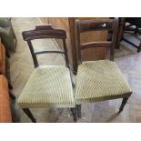 Two pair of 19th Century bar back chairs with matching upholstery