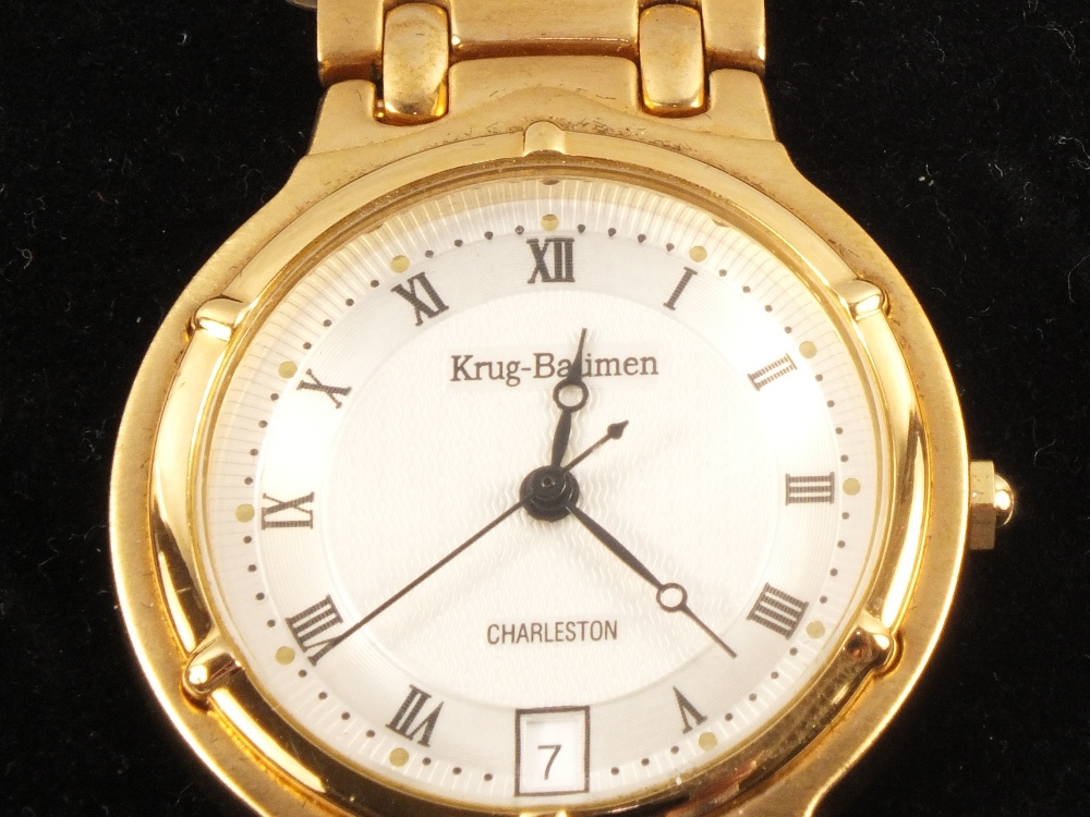 An 18ct gold electroplated Krug-Baumen Charleston gents wristwatch, Model No.5116KM, S/No. - Image 2 of 2