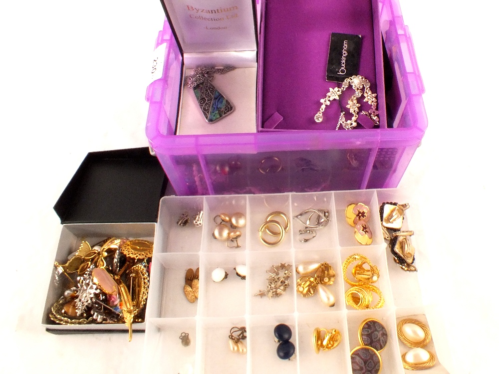 Various costume jewellery etc (two boxes)