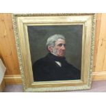 A 19th Century oil on canvas of head and shoulders of a gentleman,