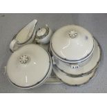 A Wedgwood Amherst part dinner and tea set (two trays)