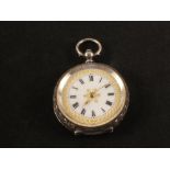 A lady's silver key wind pocket watch