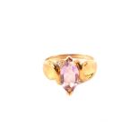 A 9ct gold amethyst set ring,