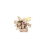 An 18ct gold diamond cluster ring,