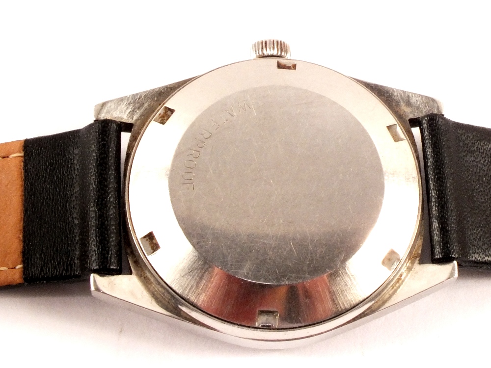 A gents stainless steel Omega Automatic Geneve wristwatch with black dial - Image 2 of 2