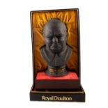 A boxed limited edition Royal Doulton black bust of Churchill Centenary 1874-1974,