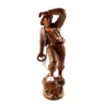 A French spelter figure of a fisherman, signed Mestais,