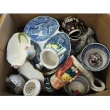 Copeland Spode bird teapot plus other china and glass