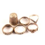 Two 9ct gold and silver rings,