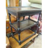 An oak rectangular coffee table and a dark oak Old Charm style two tiered side table