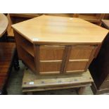 A mango wood small coffee table and Nathan corner TV stand