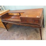 A 19th Century inlaid and cross-banded mahogany desk converted from a square piano