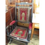 An American style upholstered rocking chair