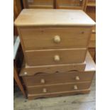 Two pine chests of two drawers