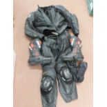 A Wolf leather Kangaroo motorcycle suit, waist size 30", a waterproof,