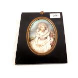 A 19th Century miniature watercolour of a seated lady