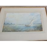 George Vemply Burwood (1844-1917) watercolour of a broadlands sailing scene,